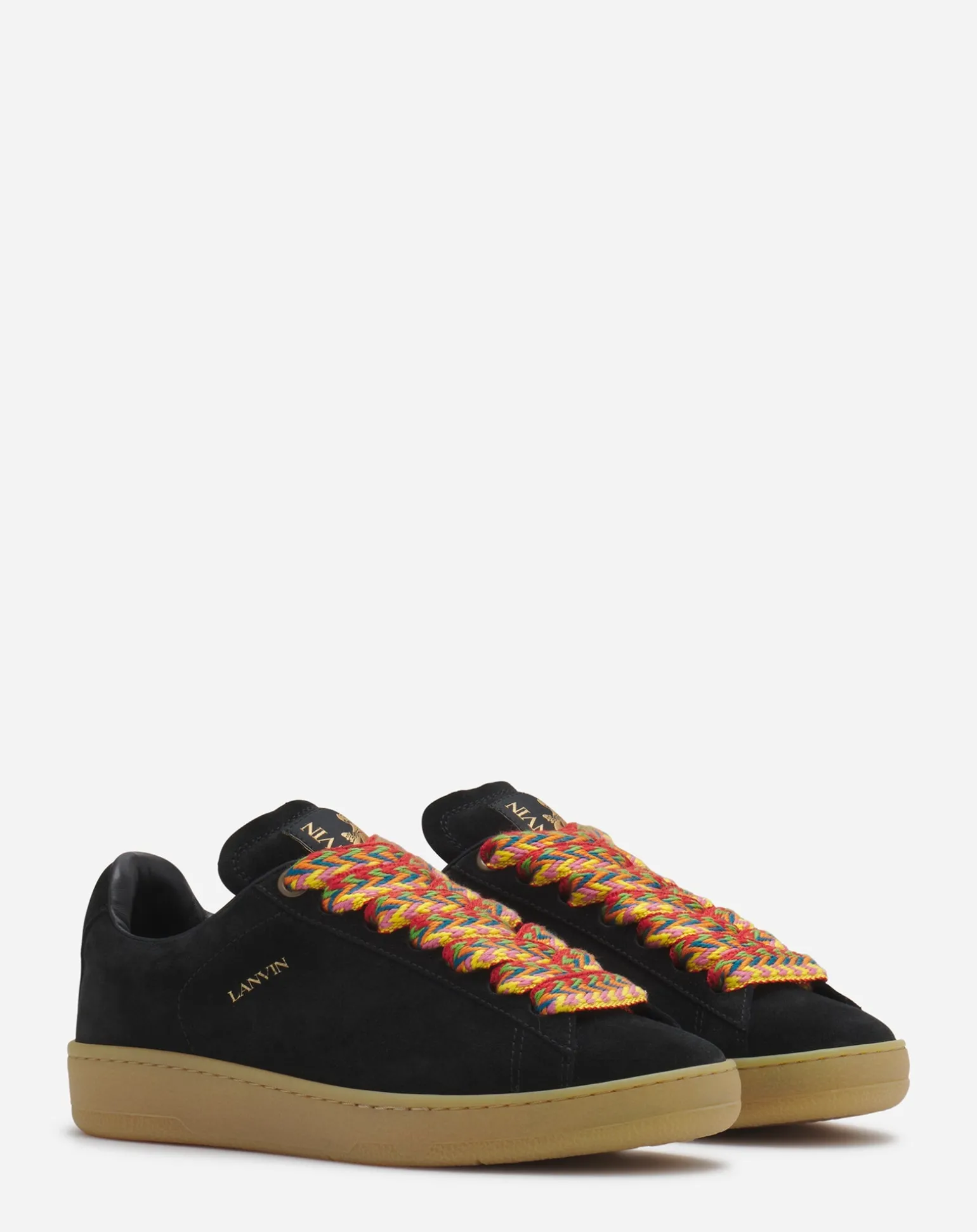 Lanvin Suede curb lite sneakers Black Flash Sale