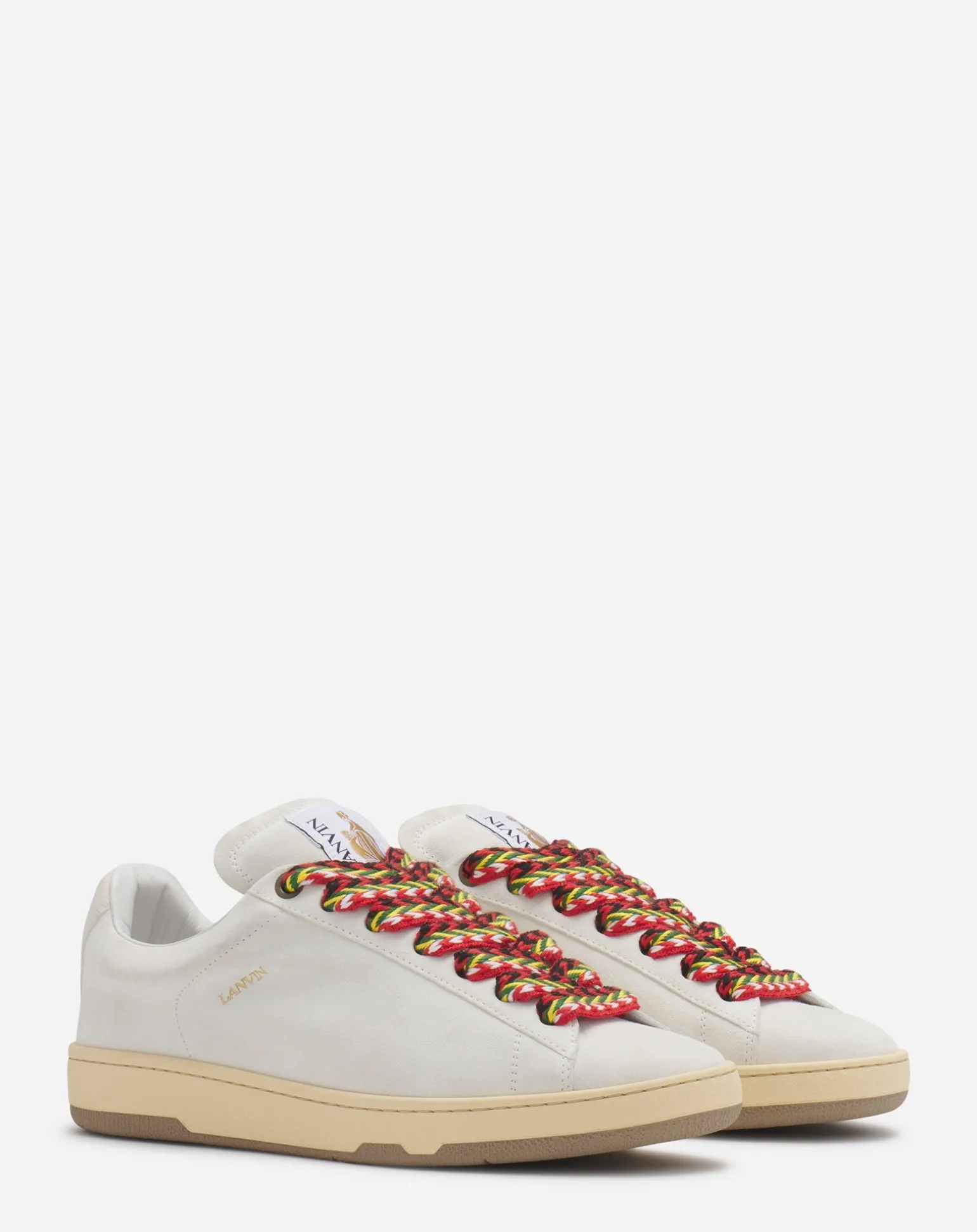 Lanvin Suede curb lite sneakers White Flash Sale