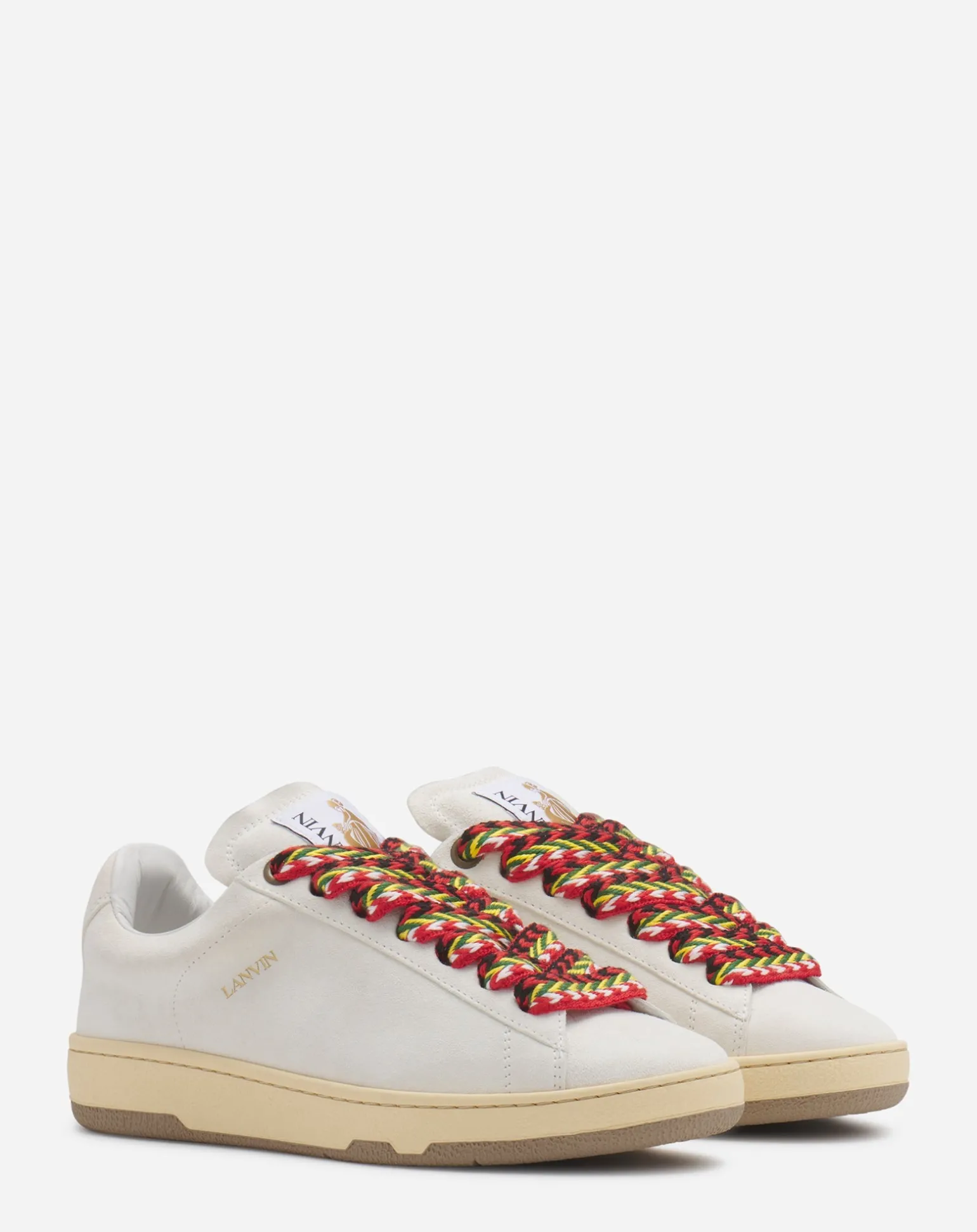 Lanvin Suede lite curb sneakers White New