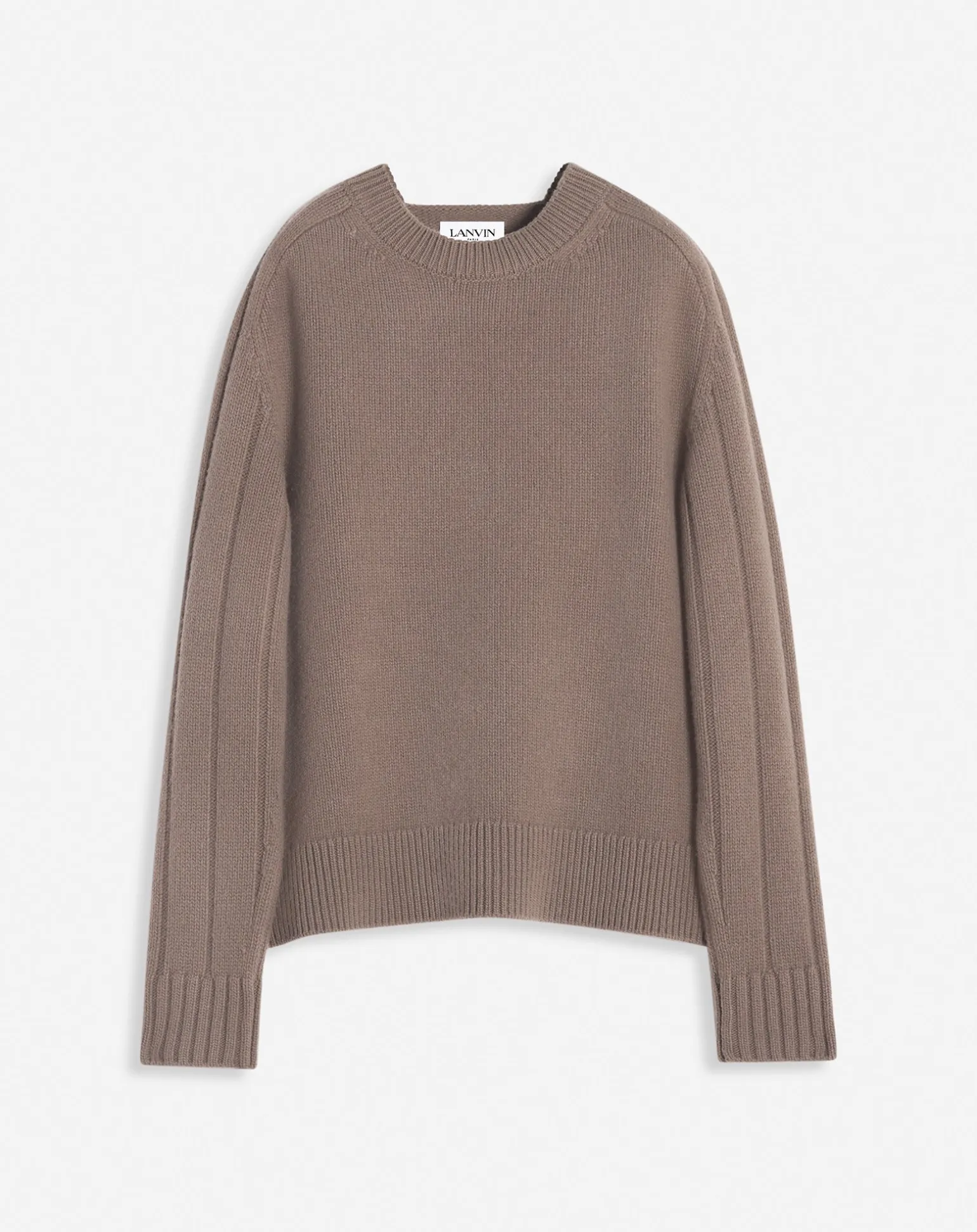 Lanvin Sweater with ribbed sleeves Marronglace Sale