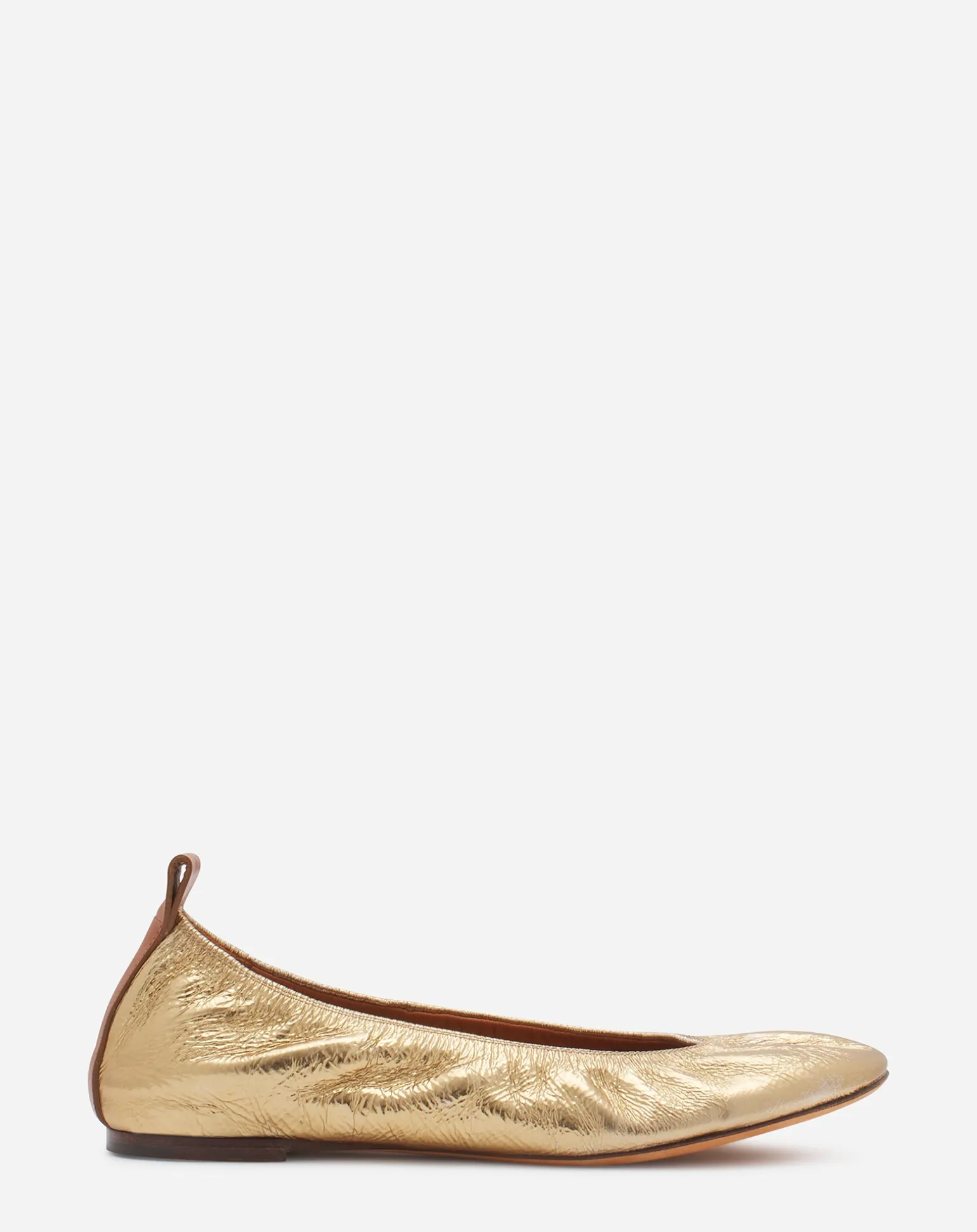 Lanvin The ballerina flat in metallic leather Gold Best