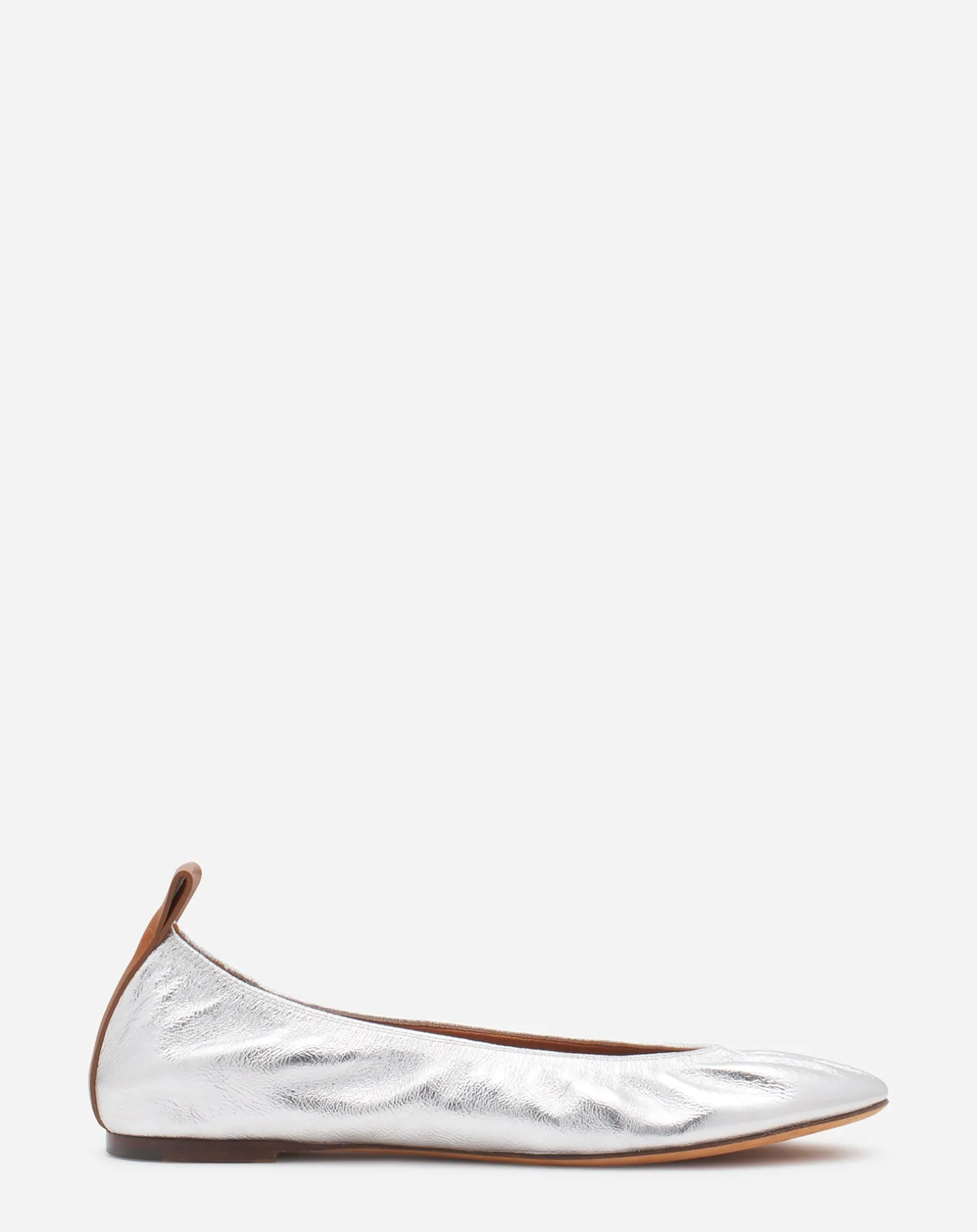 Lanvin The ballerina flat in metallic leather Silver Store