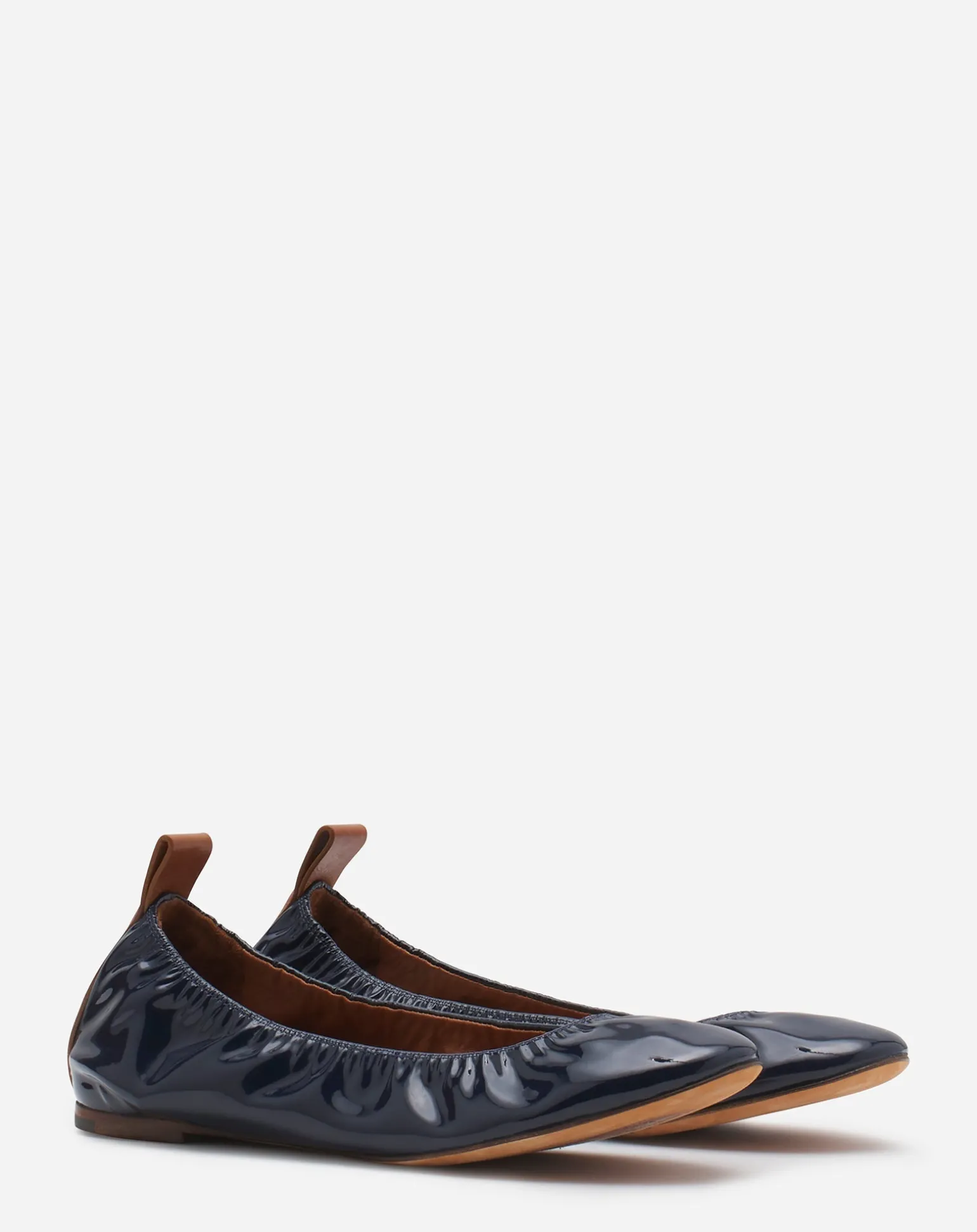 Lanvin The ballerina flat in patent leather Navyblue Fashion