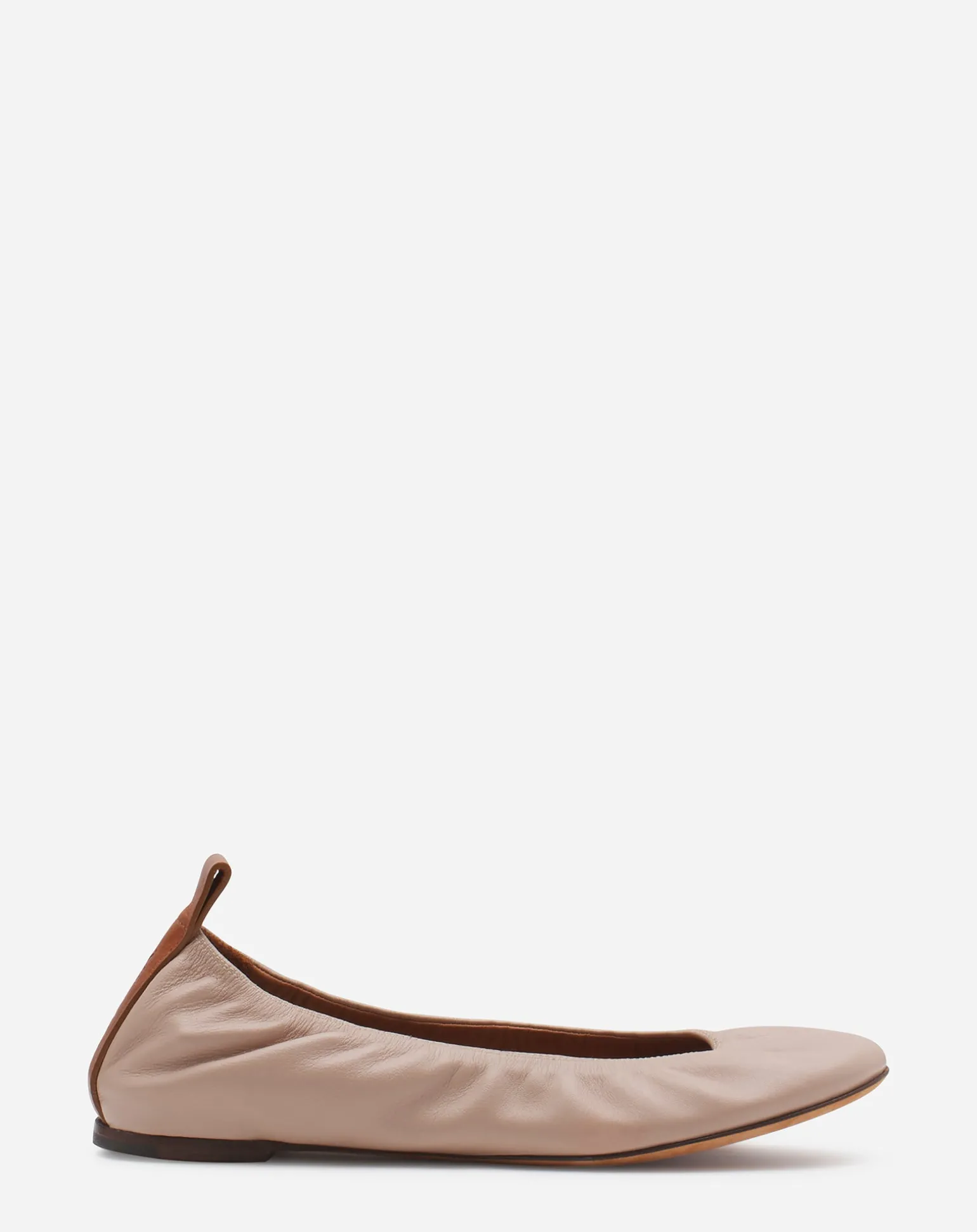 Lanvin The leather ballerina flat Darkbeige Cheap