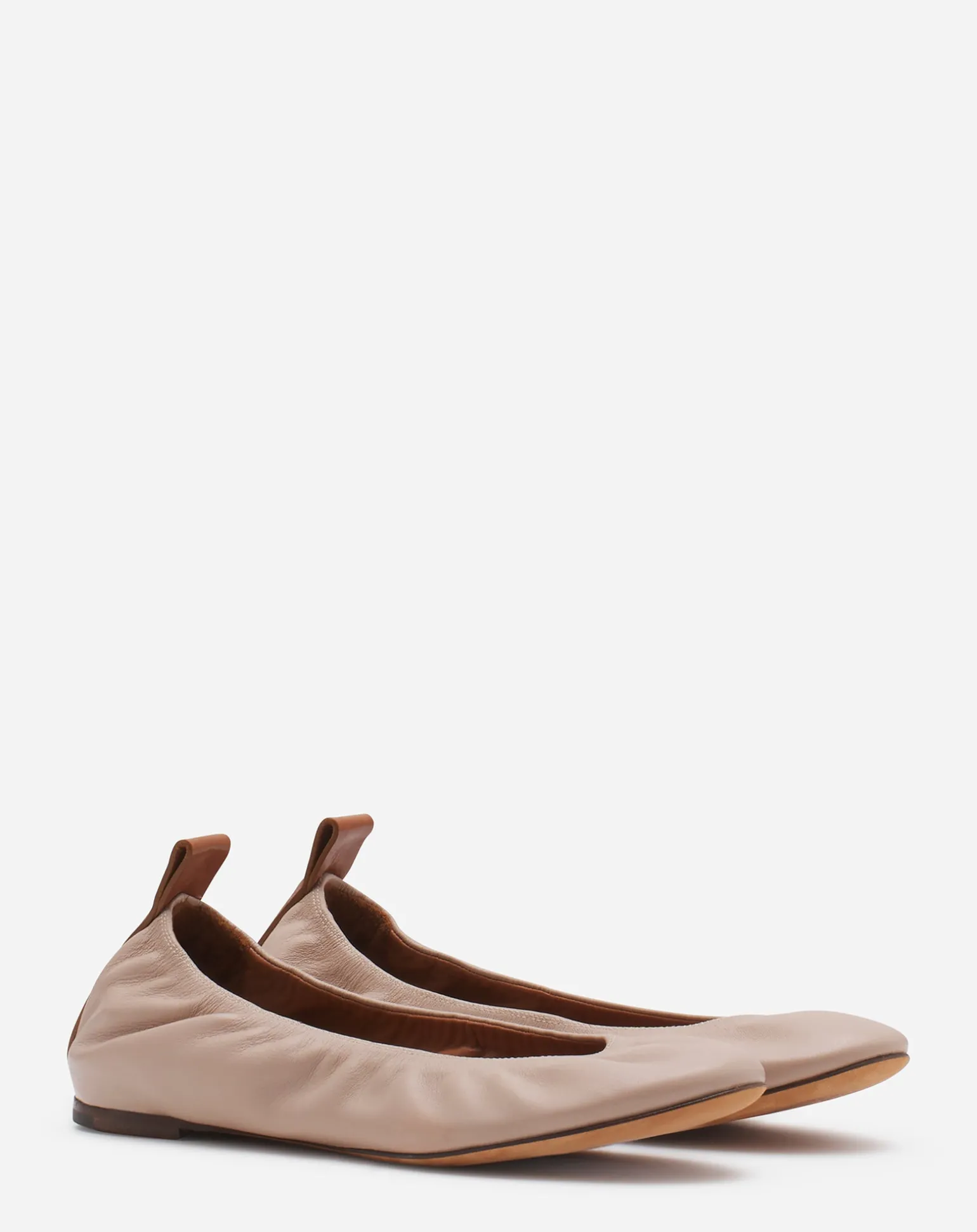 Lanvin The leather ballerina flat Darkbeige Cheap