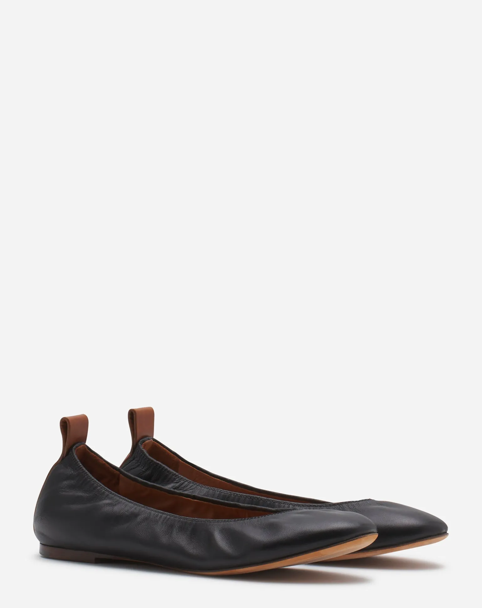 Lanvin The leather ballerina flat Black Outlet