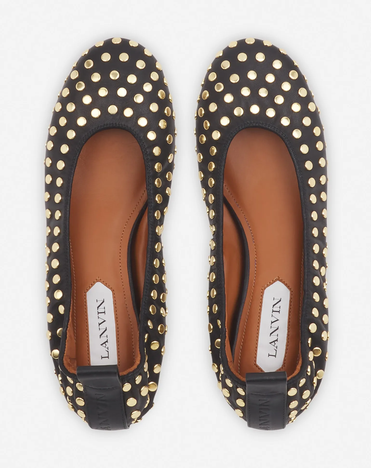 Lanvin The leather ballerina flat with studs Black Cheap