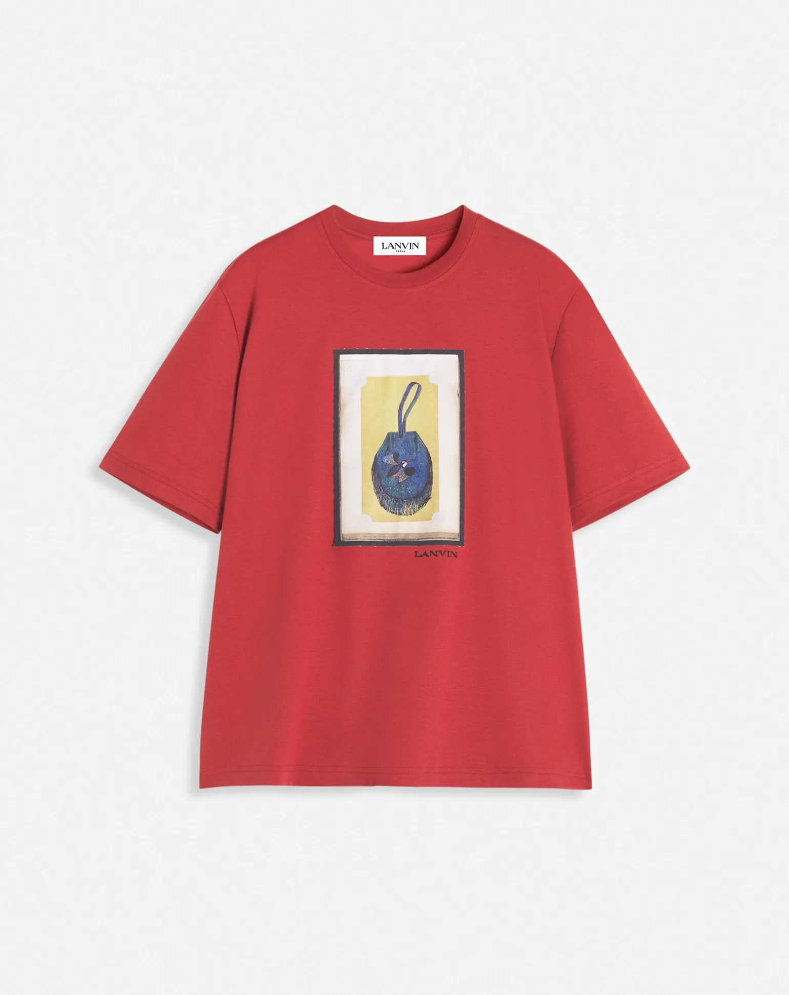 Lanvin T-shirt with an archives print Turkishred Hot