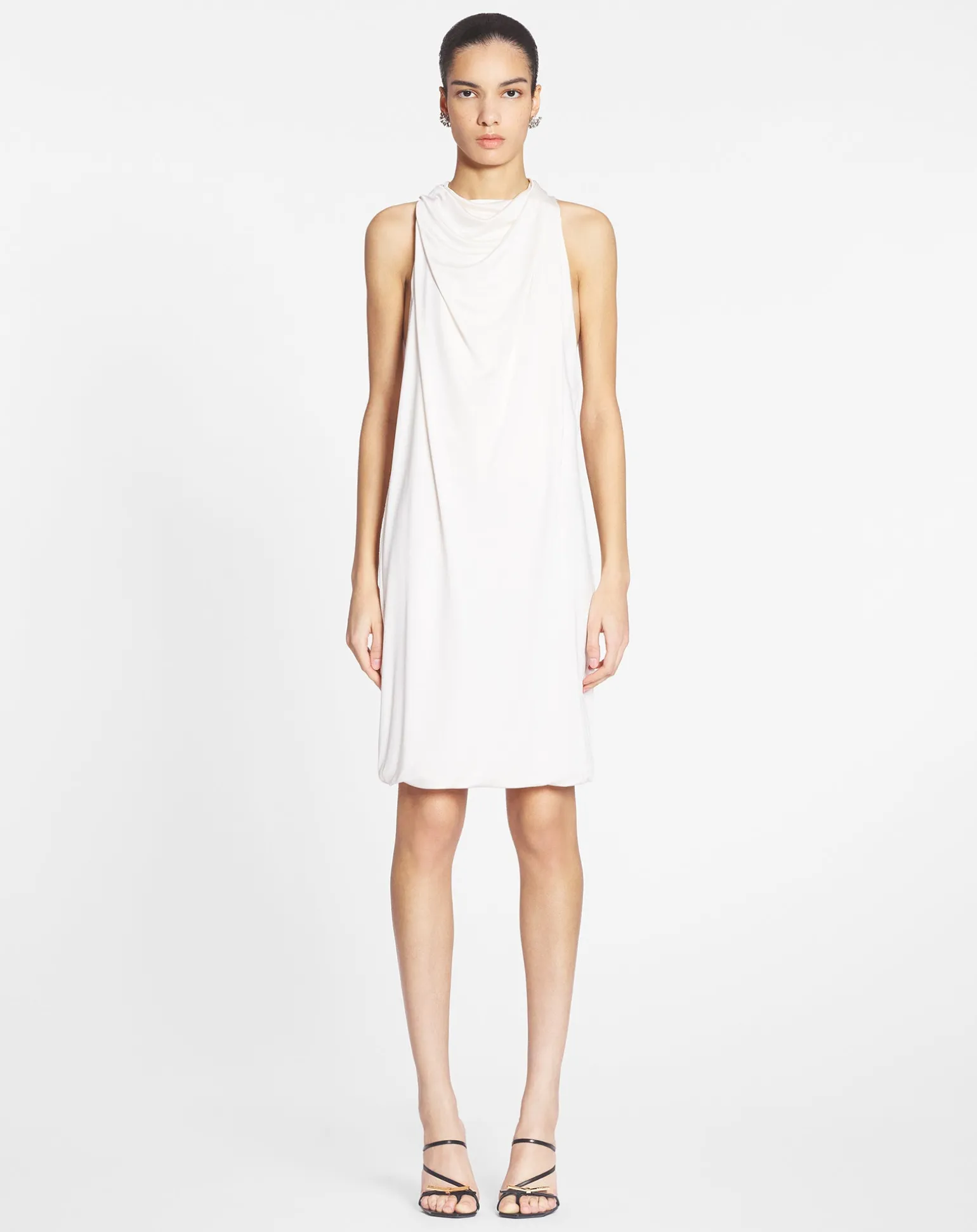 Lanvin Twisted back scarf dress Cream Clearance