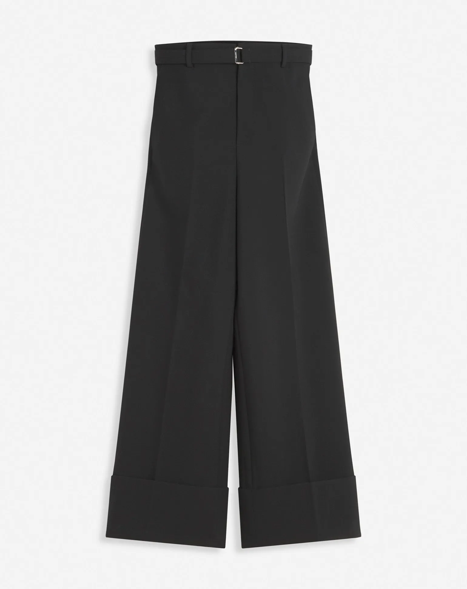 Lanvin Wide-leg pants with cuffs Black Best Sale