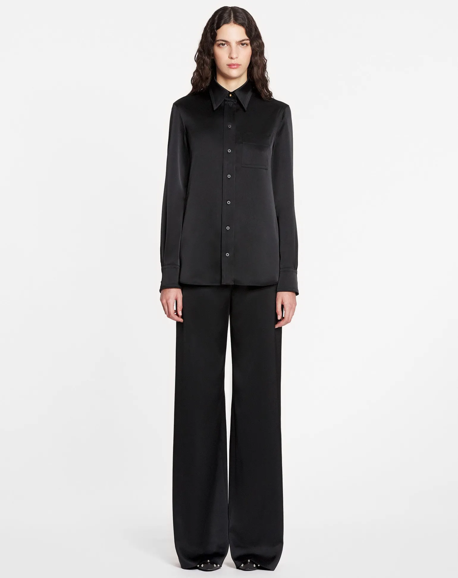 Lanvin Wide-leg tailored pants Black Sale